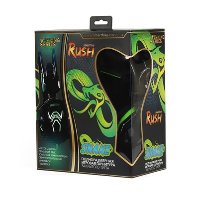 Компьютерная гарнитура Smart Buy SBHG-1200 Rush Cobra игровая (black/green)
