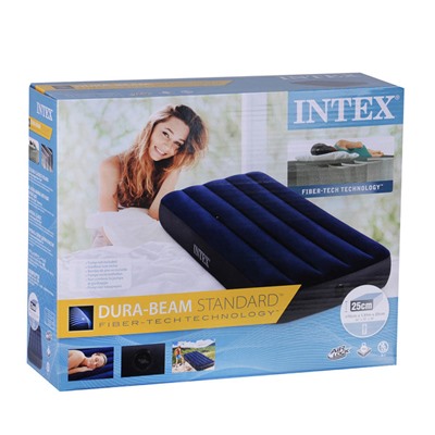 Кровать надувная, FIBER-TECH, 76х191х25 см, INTEX "Classic downy Cот", 64756