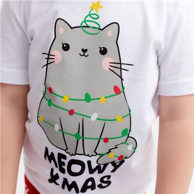 Пижама детская KAFTAN "MEOWY XMAS" , размер 32 (110-116)