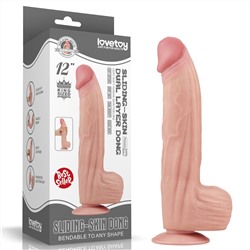 Телесный фаллоимитатор 12 King Sized Sliding Skin Dual Layer Dong - 31 см.