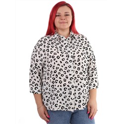 Рубашка женская белая с леопардовым принтом