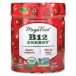 MegaFood, B12 Energy, Cranberry, 70 Gummies