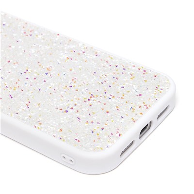 Чехол-накладка - PC071 POSH SHINE для "Apple iPhone 15 Pro" россыпь кристаллов (white) (226897)