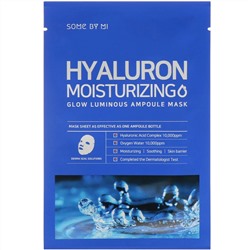Some By Mi, Hyaluron Moisturizing, увлажняющая тканевая маска с гиалуроновой кислотой для сияния кожи, 10 шт. по 25 г