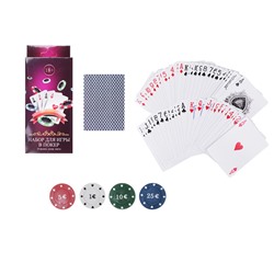 Набор для игры в покер, 24 фишки + дилер+ карты