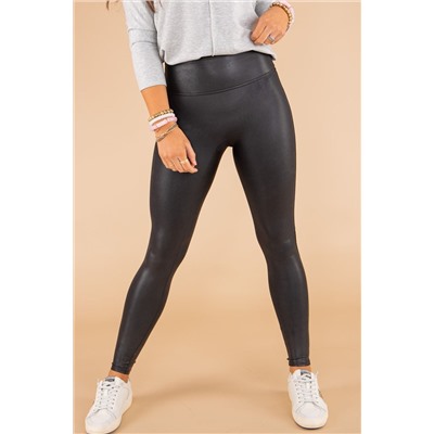 Black Faux Leather Skinny Leggings