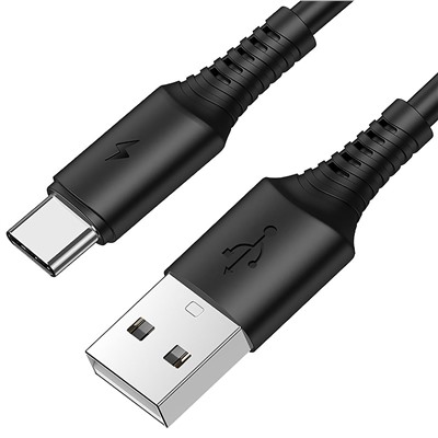 Кабель USB - Type-C Borofone BX47 Coolway (повр. уп)  100см 3A  (black)