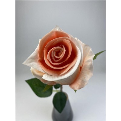 Роза силиконовая ароматизированная 55см, цвет персиковый