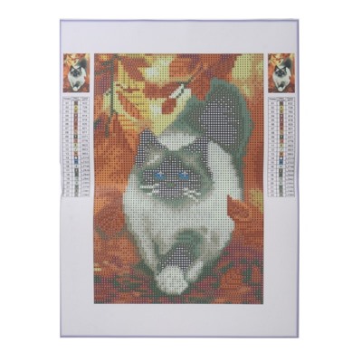 Алмазная мозаика с полным заполнением на холсте «Кошка», 20 х 30 см