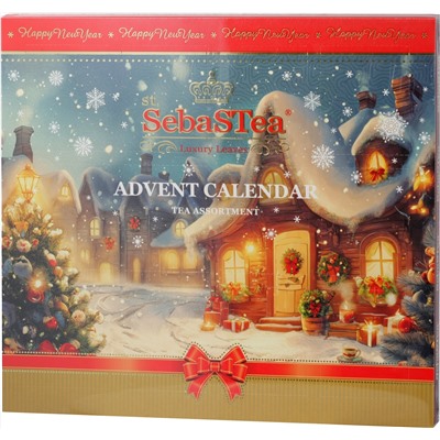 SebaSTea. Новый год. Advent Calendar. Домики карт.упаковка, 24 пак.