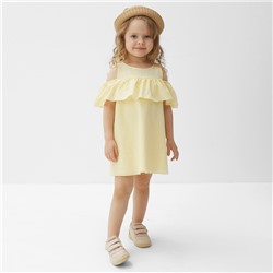 Платье для девочки MINAKU: Cotton Collection цвет желтый, рост 104