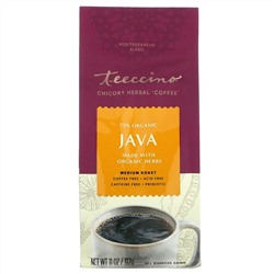 Teeccino, Травяной кофе из цикория Ява, средней обжарки, без кофеина, 11 унций (312 г)