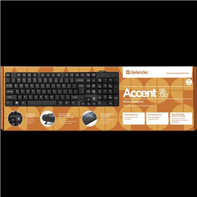 Клавиатура Defender Accent SB-720 мембранная USB (black)