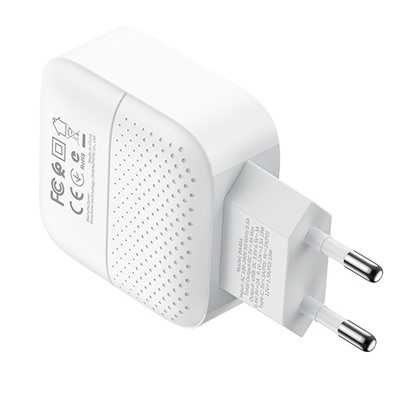 Адаптер Сетевой Borofone BA46A Premium PD QC3.0 USB/Type-C 3A/18W (white)