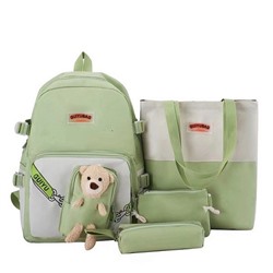 Рюкзак светло-зеленый с мишкой 2 Набор 5в1 Арт. 5001#