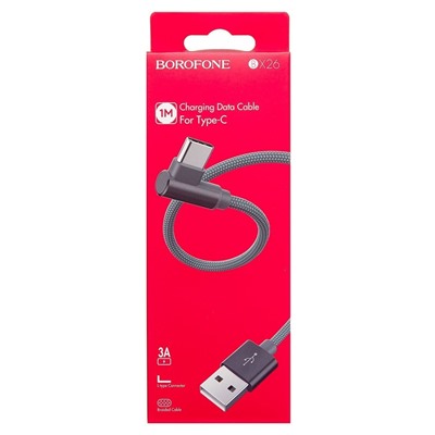 Кабель USB - Type-C Borofone BX26 Express  100см 3A  (gray)