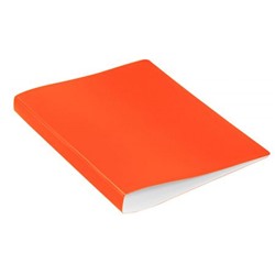Папка с боковым зажимом пластиковая Double Neon DNE07POR 0.7мм оранжевый с карманом (1131640) Бюрократ
