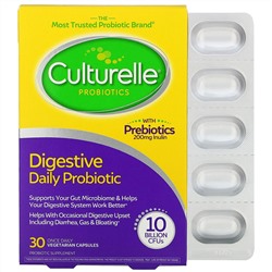 Culturelle, пробиотики, ежедневный пробиотик для пищеварения, 10 миллиардов КОЕ, 30 вегетарианских капсул для приема один раз в день