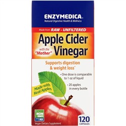 Enzymedica, яблочный уксус с уксусной маткой, 120 капсул