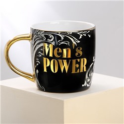 Кружка керамическая Men's power, 300 мл, цвет чёрный