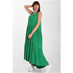 Зеленый длинный сарафан женский