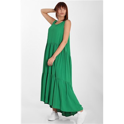 Зеленый длинный сарафан женский