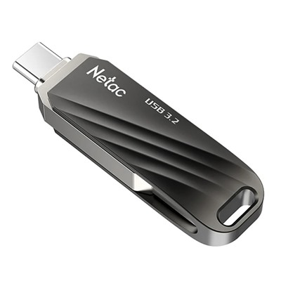 Флэш накопитель USB 64 Гб Netac US11 Dual (USB 3.0+ Type C) (black/silver)