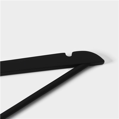 Плечики - вешалки для одежды деревянные с перекладиной LaDо́m Soft-Touch, 44,5×1,2×23 см, 3 шт, цвет чёрный