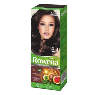 Rowena soft silk Стойкая крем-краска для волос тон 3.3 горький шоколад