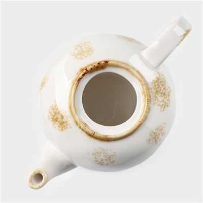 Чайник фарфоровый заварочный Доляна Organic Gold, 650 мл, цвет белый