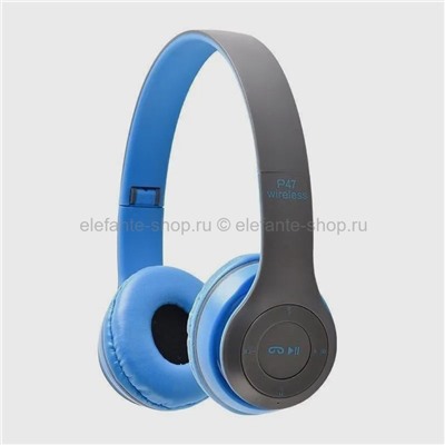 Беспроводные наушники P47 Wireless Headphones Blue (15)