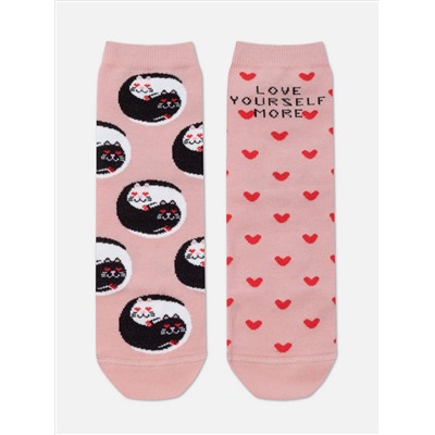 Носки женские CONTE Хлопковые носки с рисунком «Love yourself»