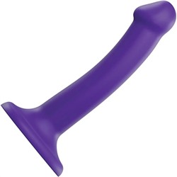 Фиолетовый фаллоимитатор-насадка Strap-On-Me Dildo Dual Density size S - 17 см.