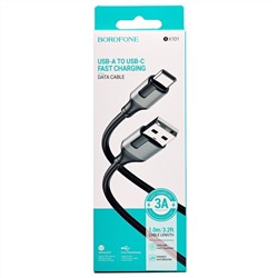 Кабель USB - Type-C Borofone BX101 Creator  100см 3A  (black)