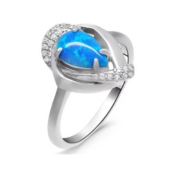 Кольцо из серебра опал синий, МОВ0298