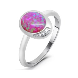 Кольцо из серебра опал фиолетовый, МОВ0305