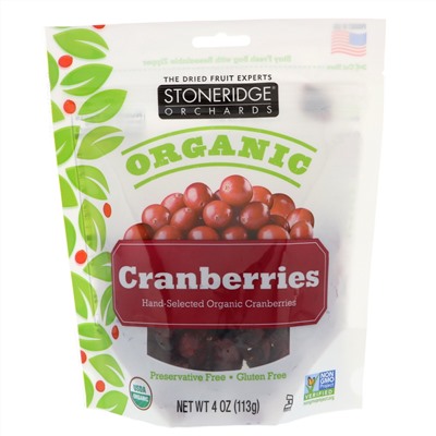 Stoneridge Orchards, Organic Cranberries, 4 oz (113 g)