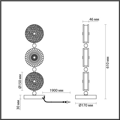 5412/13TL L-VISION ODL_EX23 51 золотой/розовый/желтый/голубой металл/стекло Настольная лампа LED 18W 4000K CARAMELLA