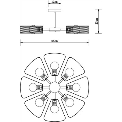 Потолочная люстра Arte Lamp MAASYM A7044PL-8BK