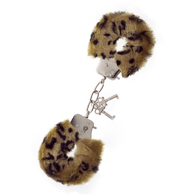 Леопардовые наручники METAL HANDCUFF WITH PLUSH LEOPARD