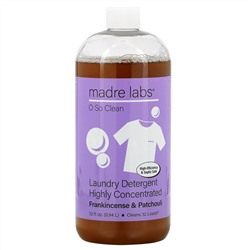 Madre Labs, Highly Concentrated Laundry Detergent, Frankincense and Patchouli, 32 fl oz (0.94 L)