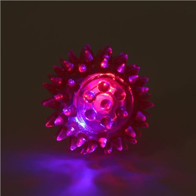 Мяч светящийся для животных малый, TPR, 4,5 см, розовый