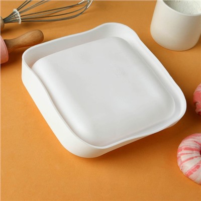 Форма для муссовых десертов и выпечки KONFINETTA «Квадро», силикон, 18,5×5 см, цвет белый