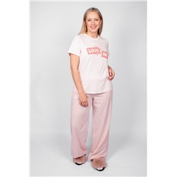 Пижама женская футболка_брюки 0933 (Розовая полоска)