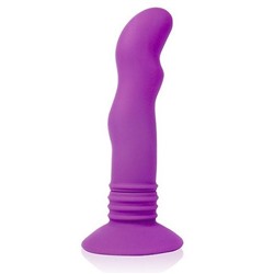 Фиолетовый вибромассажер Cosmo на присоске - 12 см.