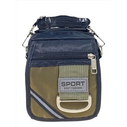 Спортивная поясная сумка из текстиля, цвет черный с зеленым