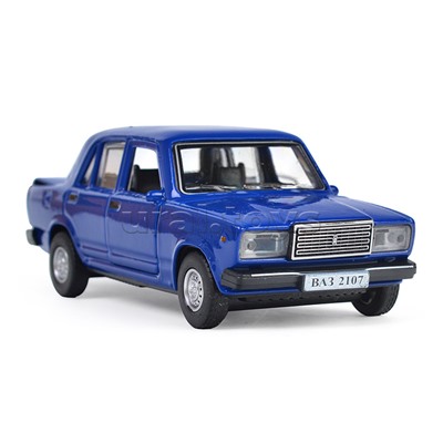 Машина металл ВАЗ-2107 12 см, (двери, багаж, синий) инерц, в коробке