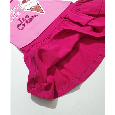 ПЛ-720 Платье для девочки (розовый мороженое)