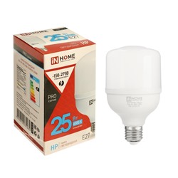 Лампа светодиодная IN HOME LED-HP-PRO, Е27, 25 Вт, 230 В, 6500 К, 2380 Лм