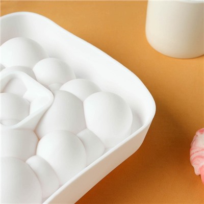 Форма для муссовых десертов и выпечки KONFINETTA «Воздушные пузыри», силикон, 20×5,5 см, цвет белый